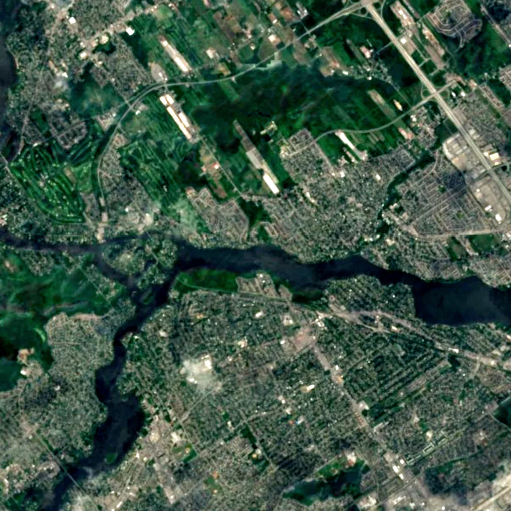 Rapides du Cheval Blanc seen from above (Sentinel-2)