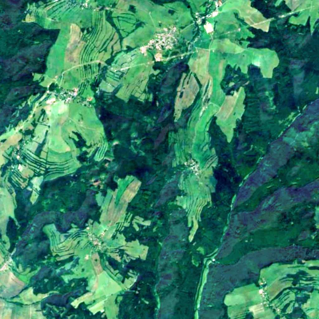 Rešovské vodopády seen from above (Sentinel-2)