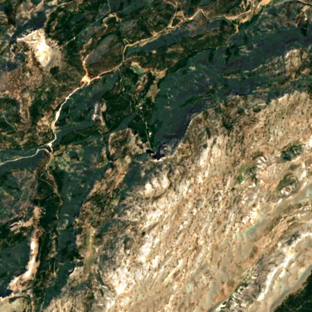 Reventón del Rio Mundo seen from above (Sentinel-2)