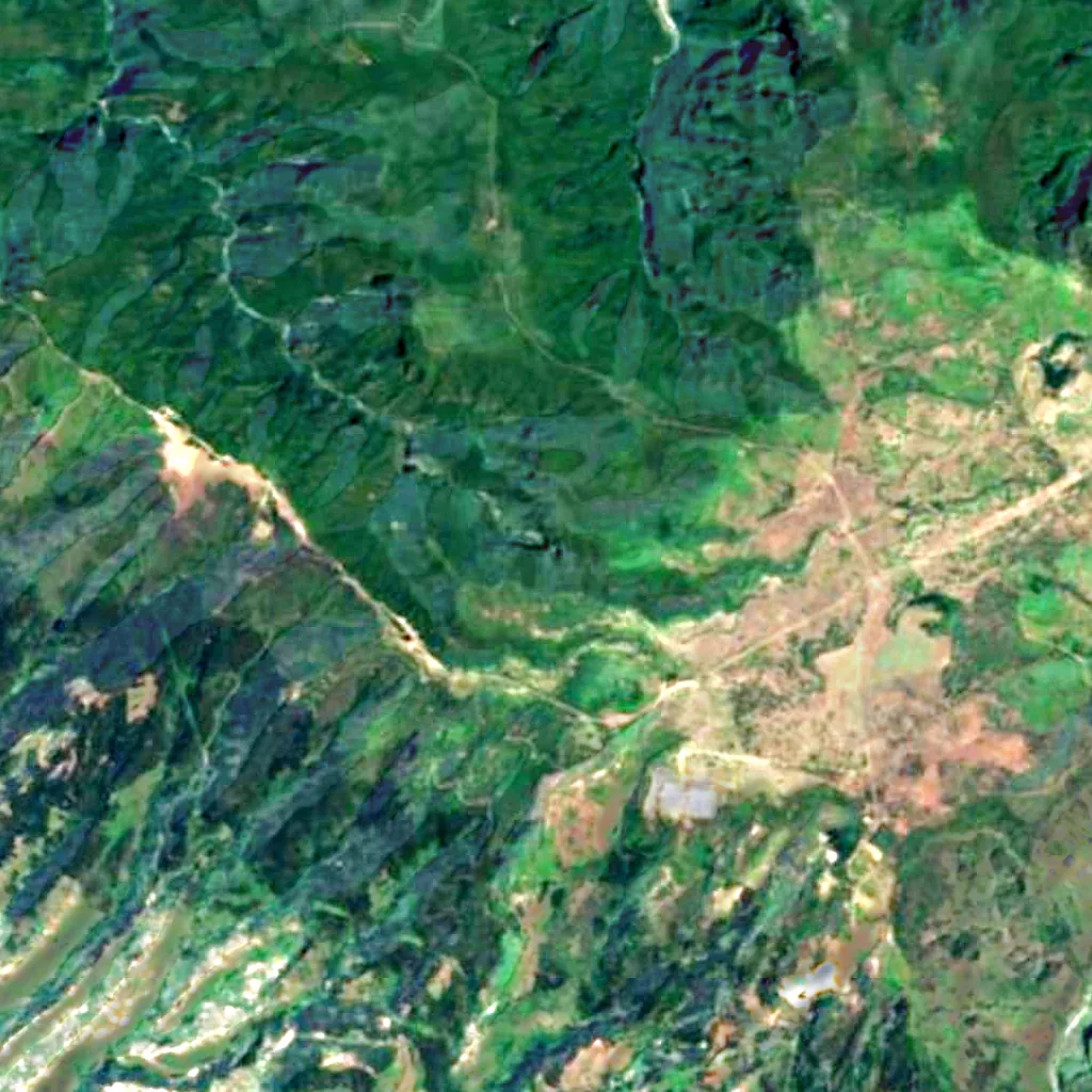 Risco waterfall seen from above (Sentinel-2)