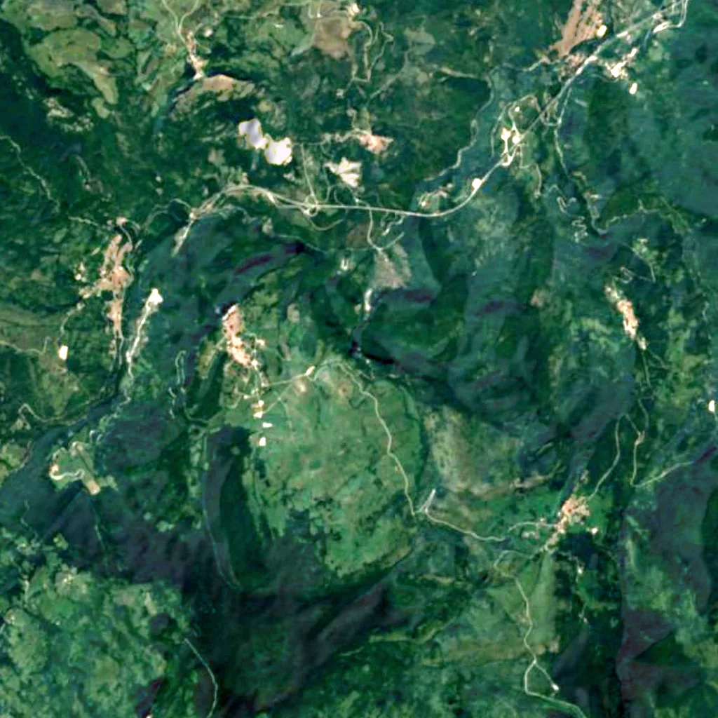 Riserva naturale guidata Cascate del Verde seen from above (Sentinel-2)