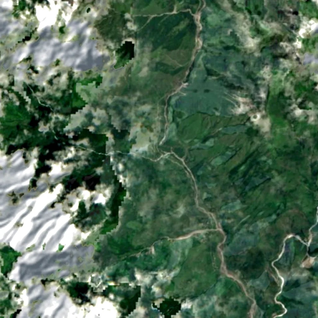 Rupse Falls seen from above (Sentinel-2)