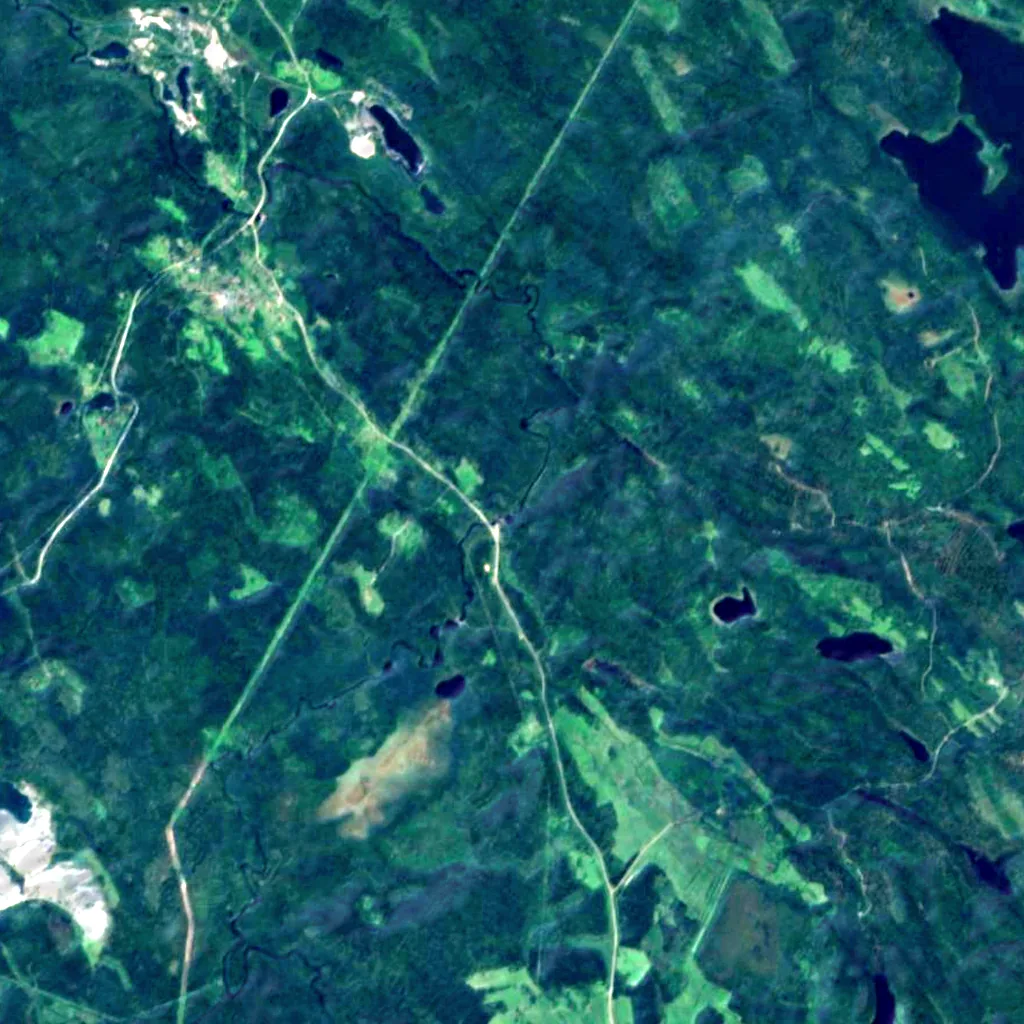 Ruskeala waterfalls seen from above (Sentinel-2)