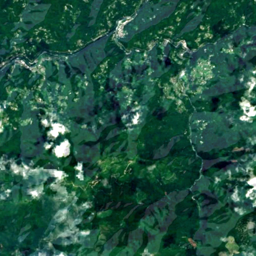 Ryuo Falls seen from above (Sentinel-2)