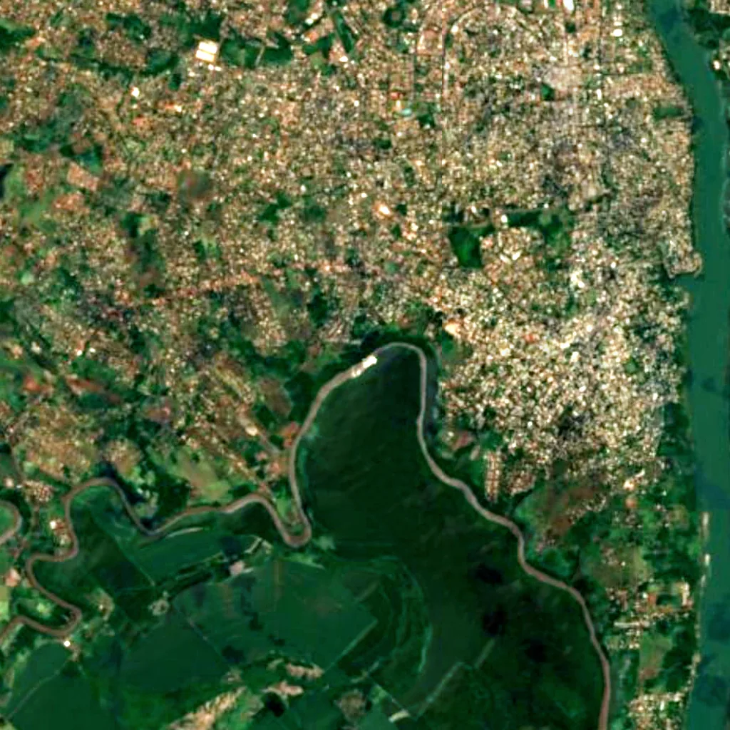 Saltos del Monday seen from above (Sentinel-2)
