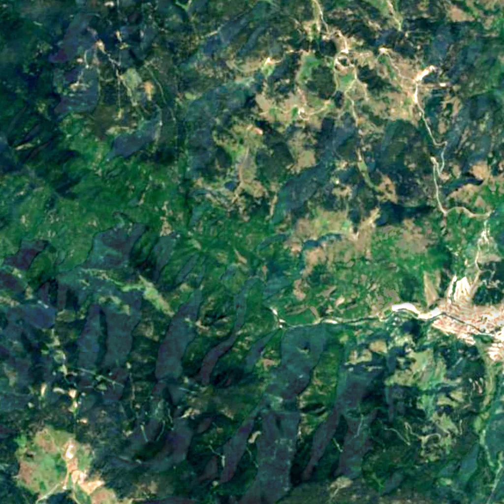 Samodivsko praskalo seen from above (Sentinel-2)