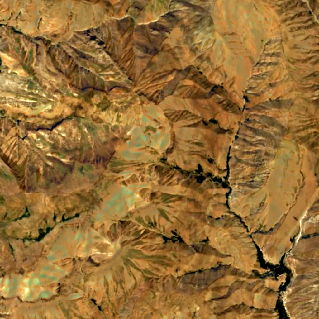 Sangan Waterfall seen from above (Sentinel-2)