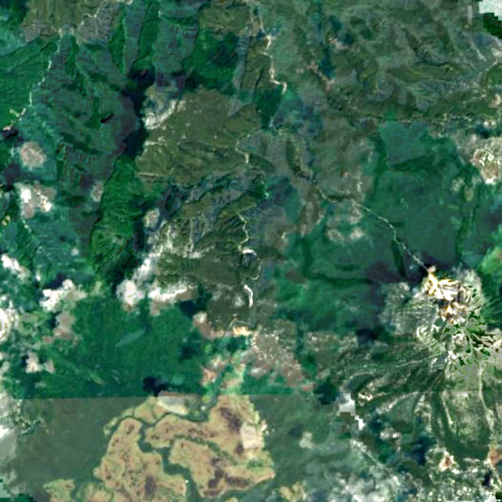 Sanjō Falls seen from above (Sentinel-2)