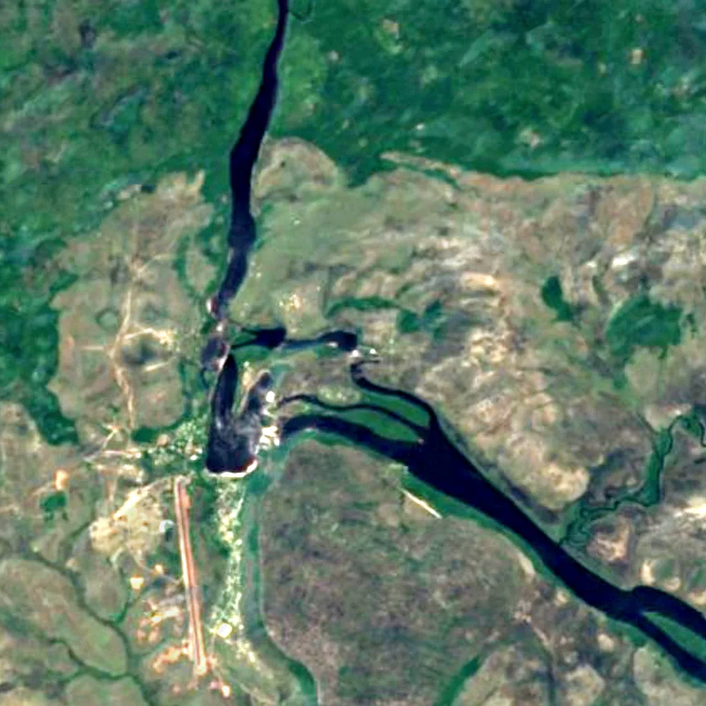 Sapo Falls seen from above (Sentinel-2)