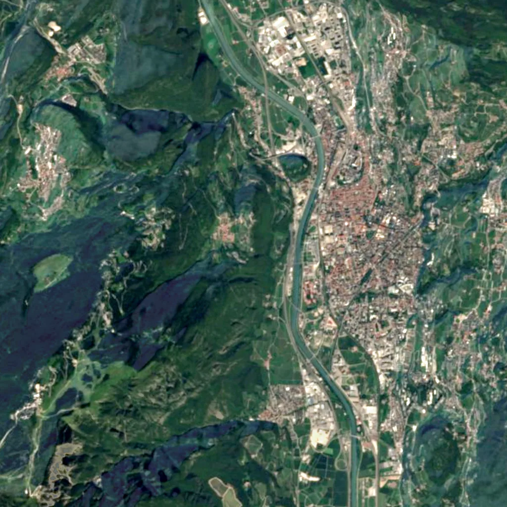Sardagna waterfall seen from above (Sentinel-2)