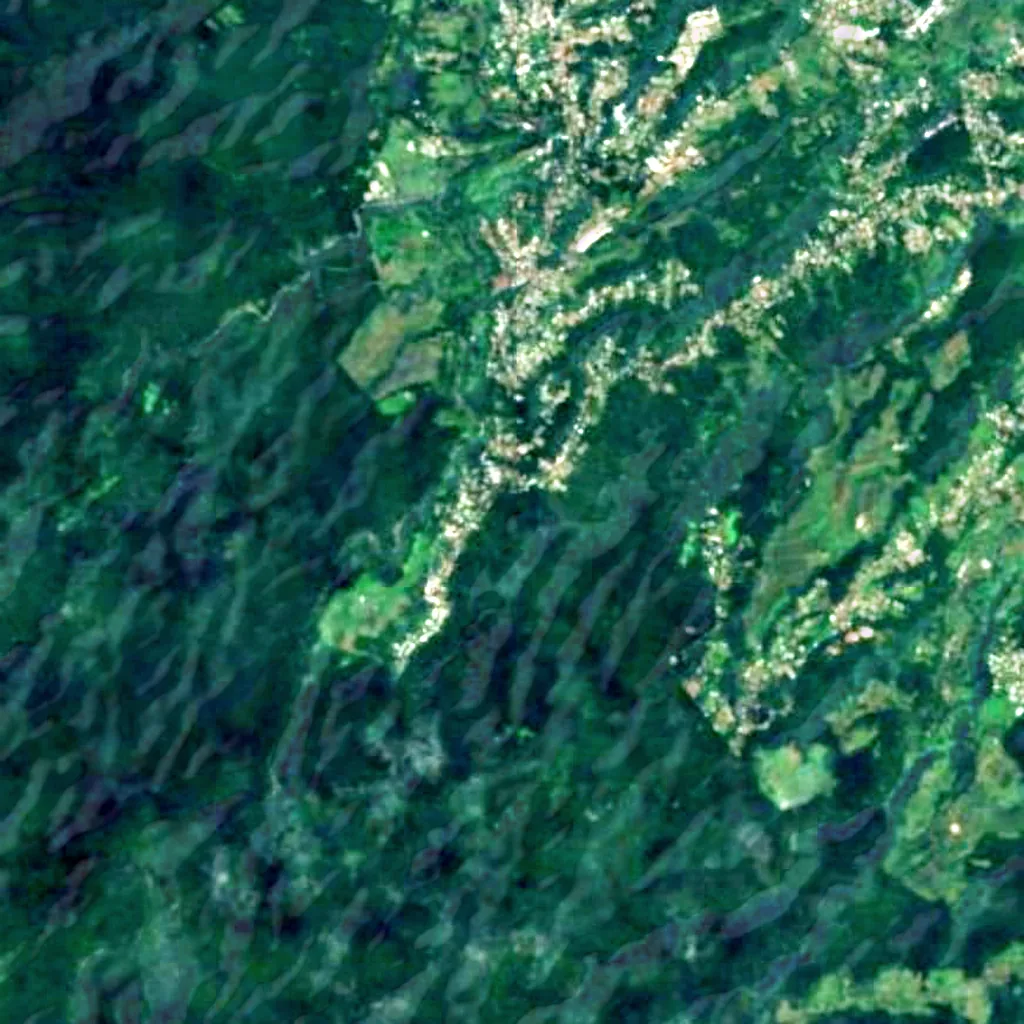 Saut de la Lézarde seen from above (Sentinel-2)