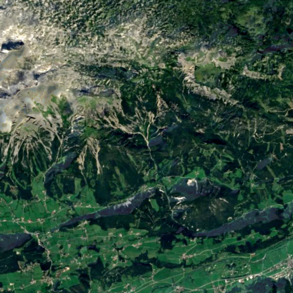 Schleierfall seen from above (Sentinel-2)