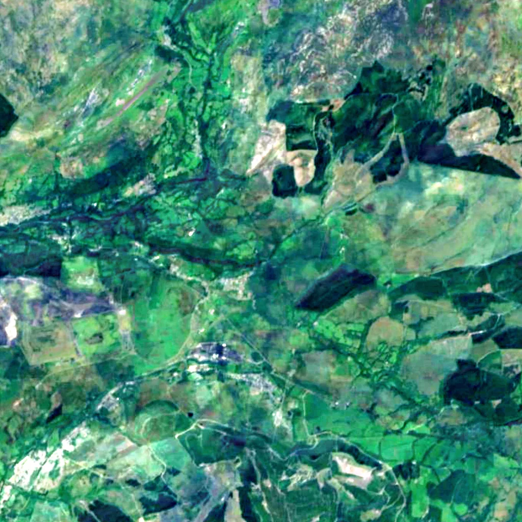 Sgwd Henrhyd seen from above (Sentinel-2)