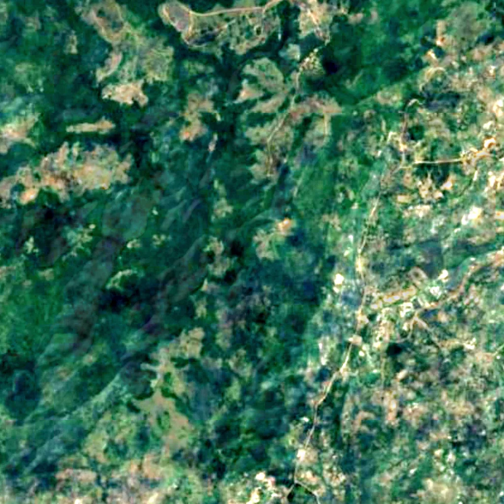 Sheldrick Falls seen from above (Sentinel-2)