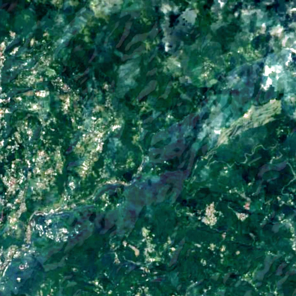 Shengren Waterfall seen from above (Sentinel-2)