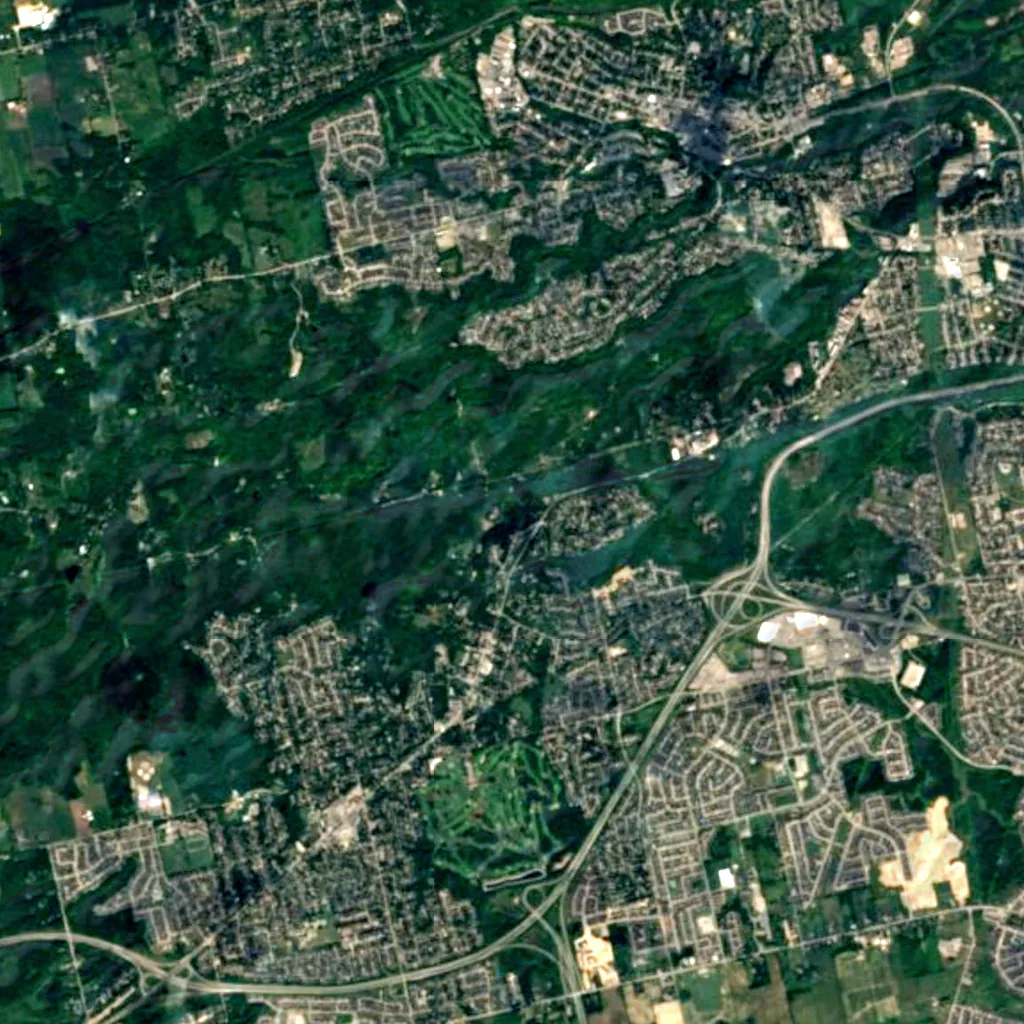 Sherman Falls seen from above (Sentinel-2)