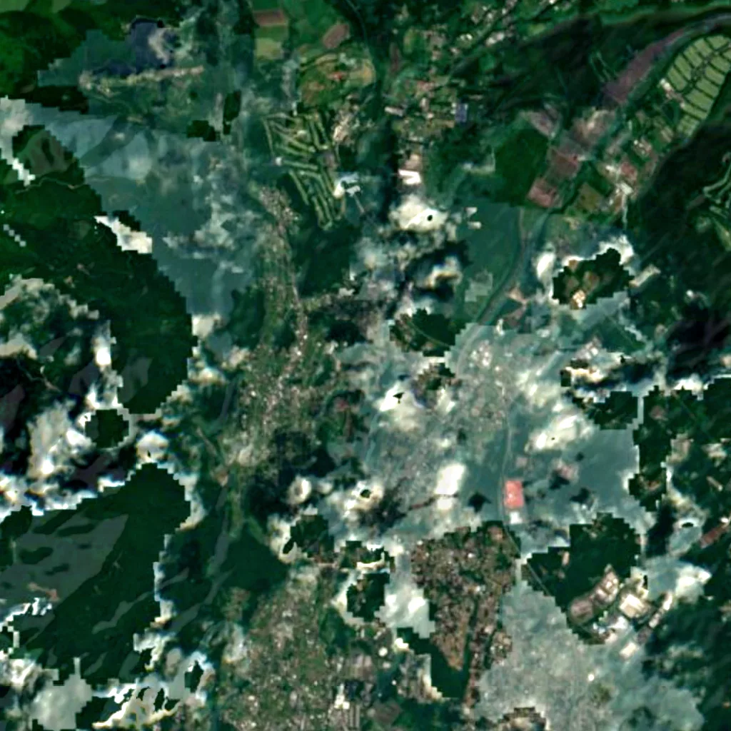 Shiraito Falls seen from above (Sentinel-2)