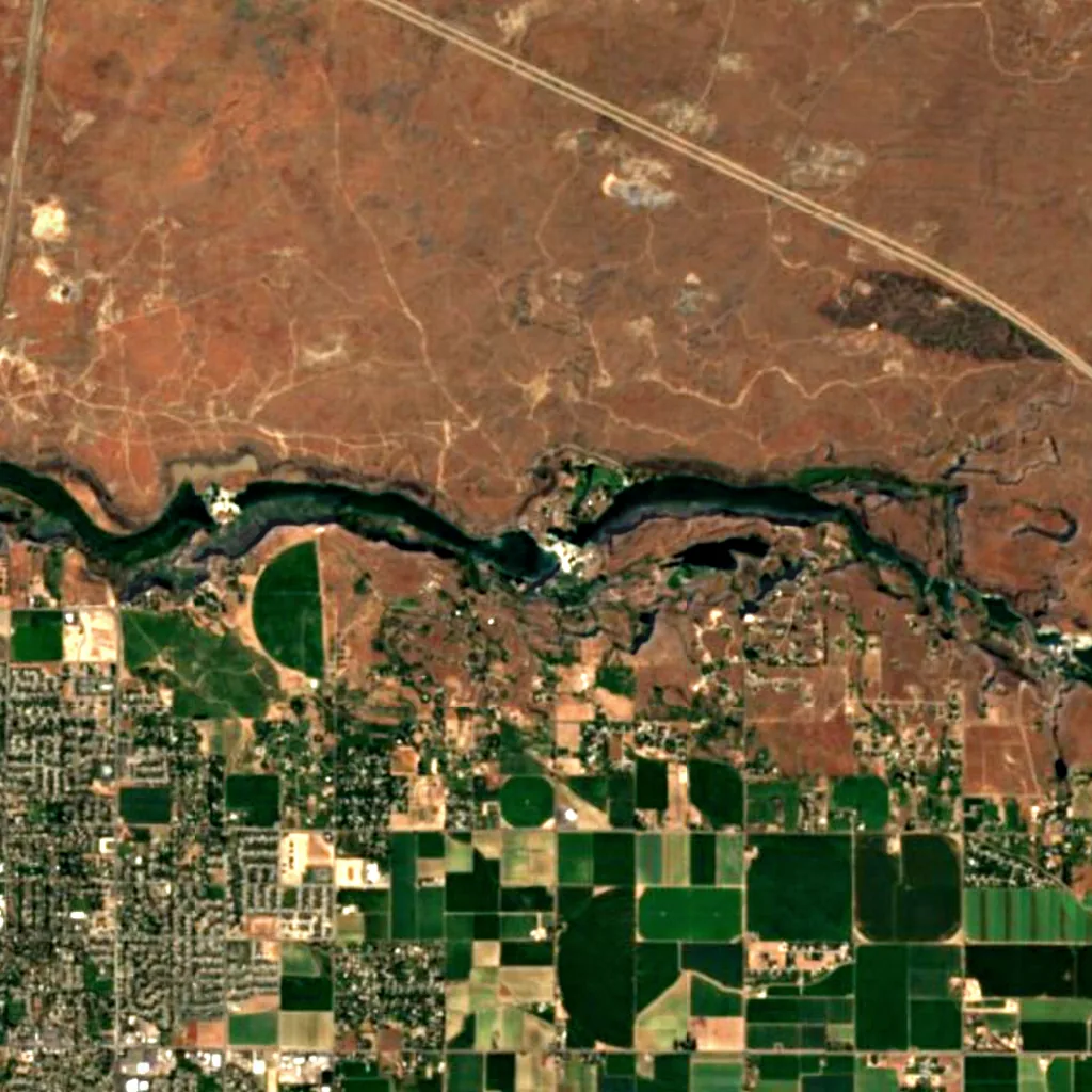 Shoshone Falls seen from above (Sentinel-2)