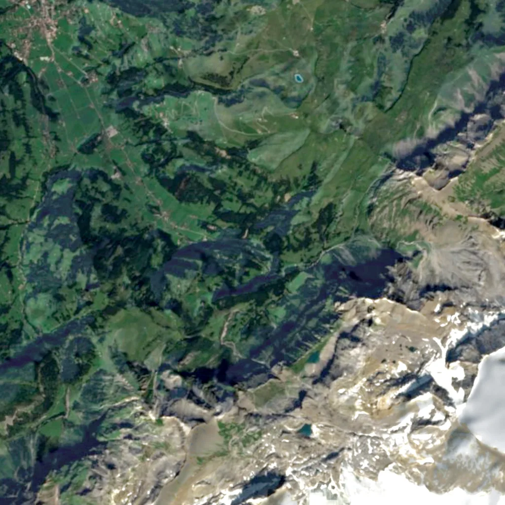 Simmenfälle seen from above (Sentinel-2)