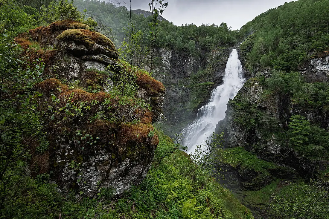 Sivlefossen at Stalheimskleivi in Nærøydalen, Voss, Vestland, Norway, 2025 May