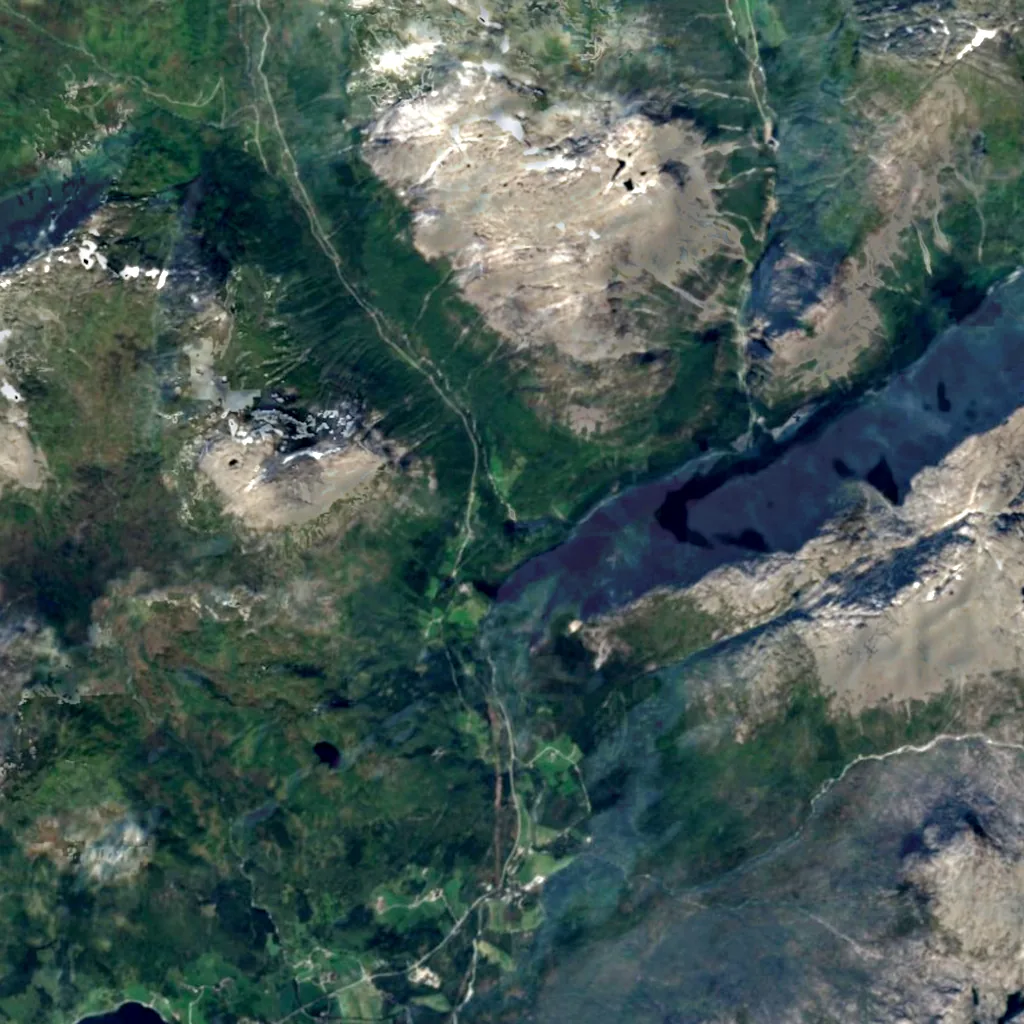 Sivlefossen seen from above (Sentinel-2)