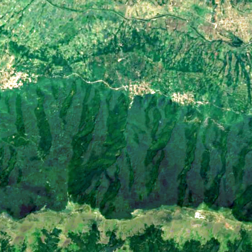 Smolare Falls seen from above (Sentinel-2)