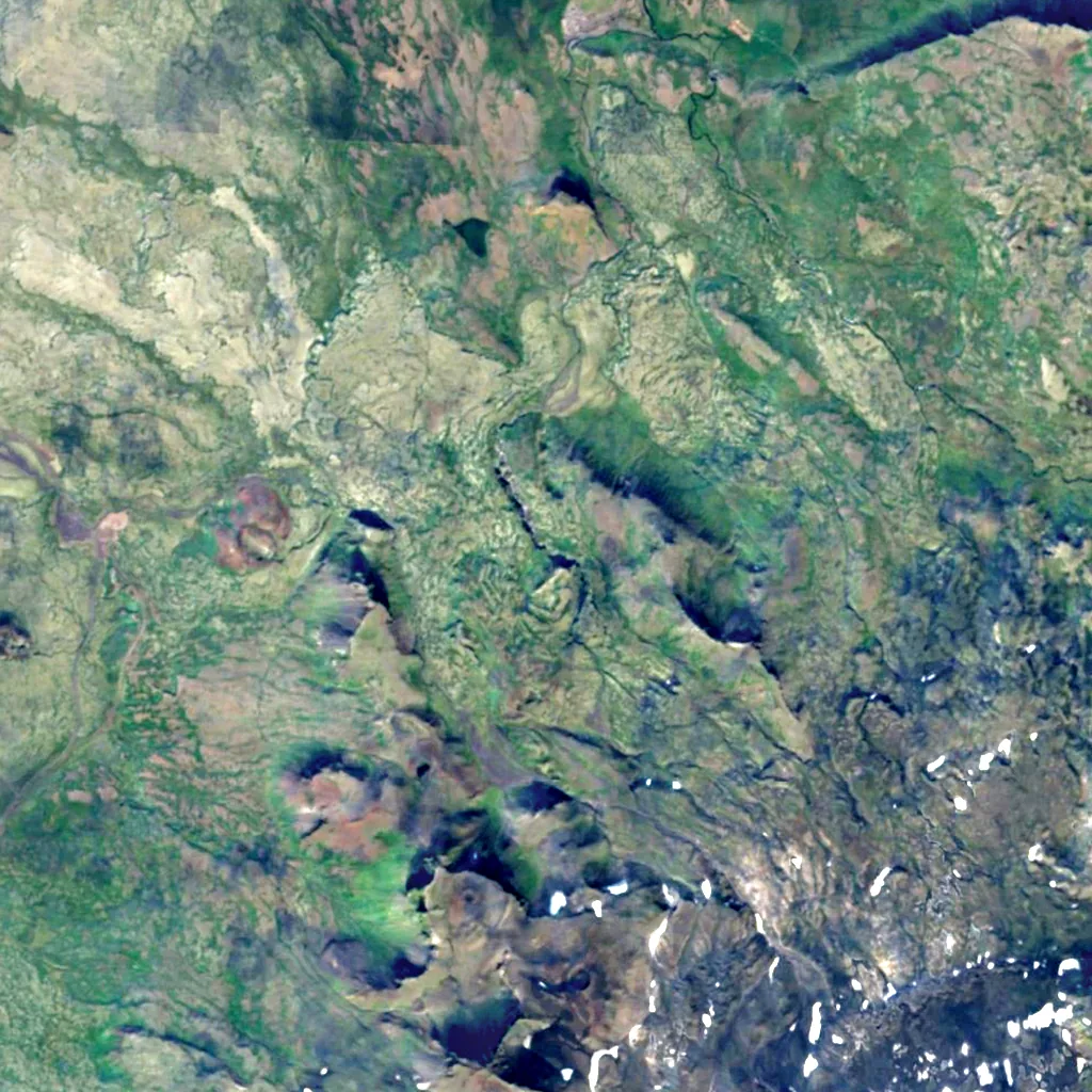 Snekkjufoss seen from above (Sentinel-2)