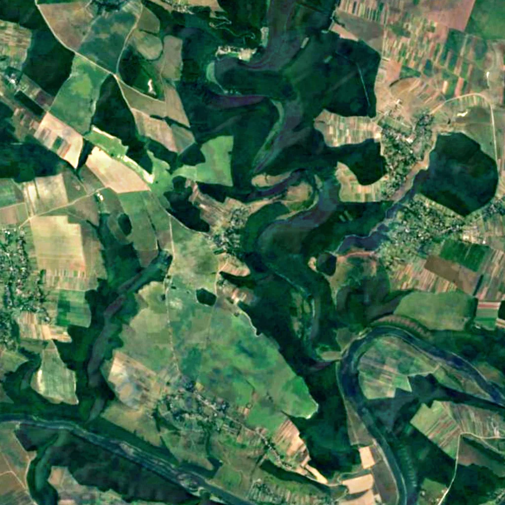 Sokilets Waterfalls seen from above (Sentinel-2)