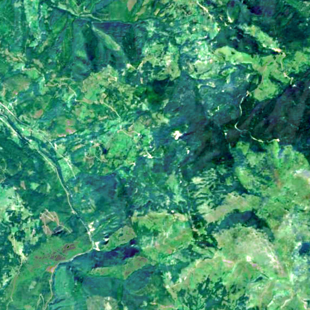 Sopotnica Waterfalls seen from above (Sentinel-2)