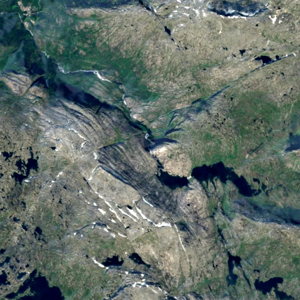 Søtefossen seen from above (Sentinel-2)
