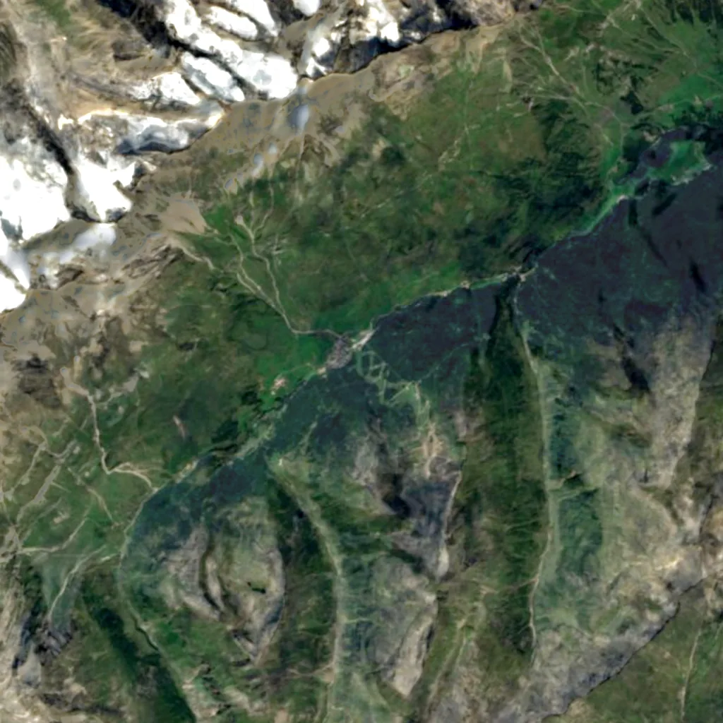 Stieber Wasserfall seen from above (Sentinel-2)