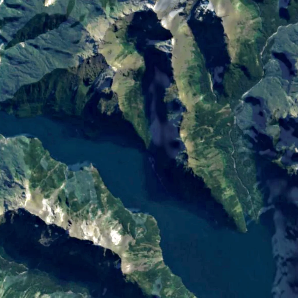 Stirling Falls seen from above (Sentinel-2)