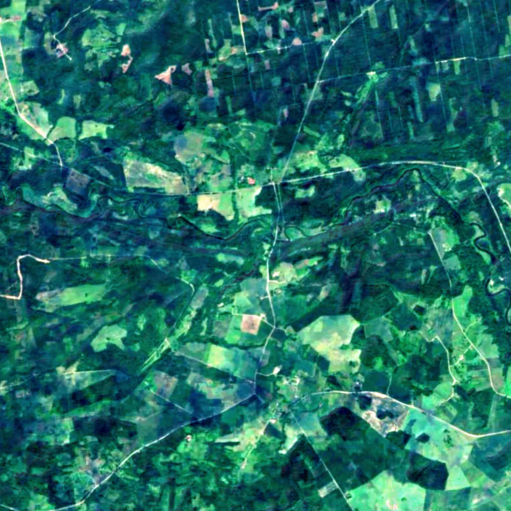 Sudmaļi waterfalls seen from above (Sentinel-2)