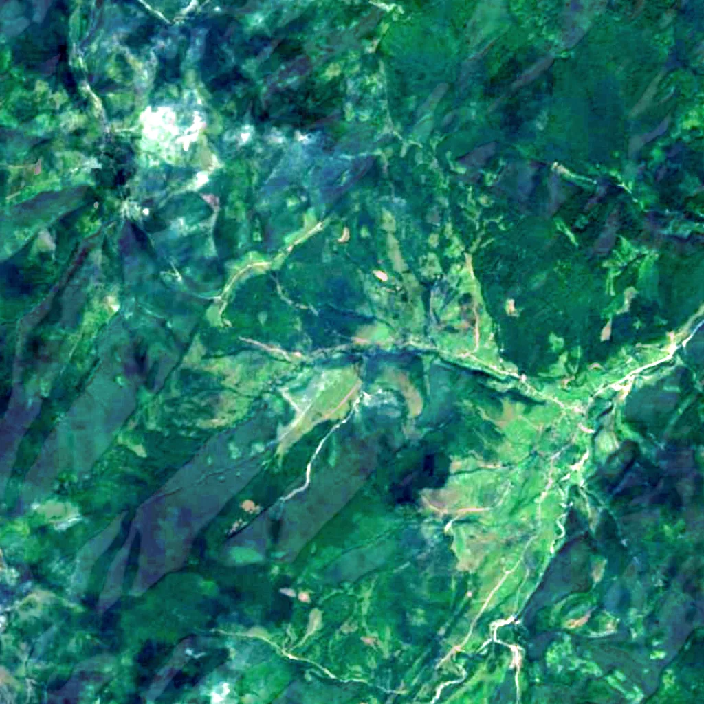 Sukil waterfalls seen from above (Sentinel-2)