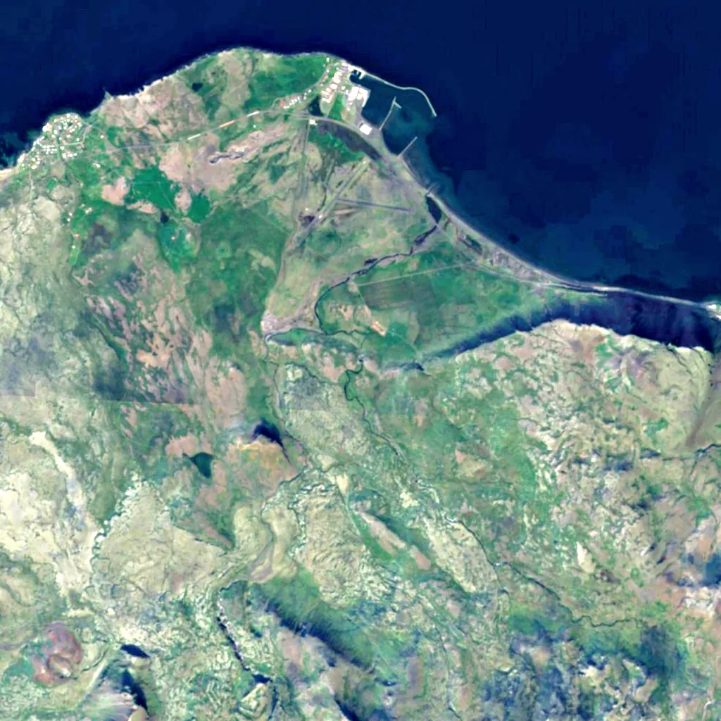 Svöðufoss seen from above (Sentinel-2)