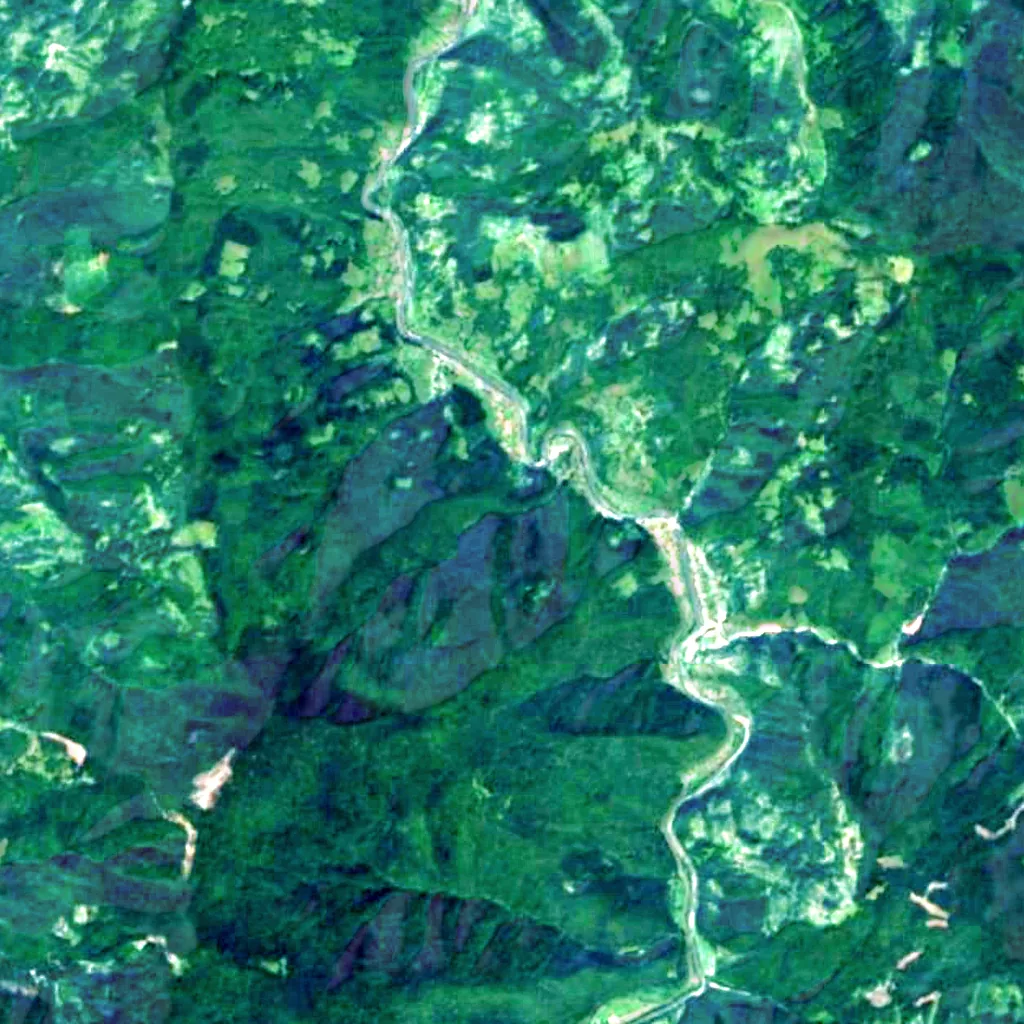 Tarnychyn Waterfall seen from above (Sentinel-2)