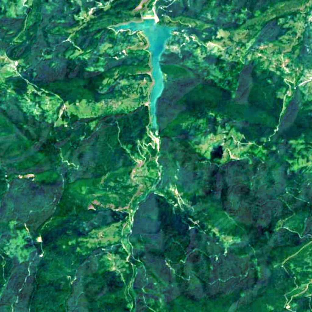 Tatlıca Waterfalls seen from above (Sentinel-2)