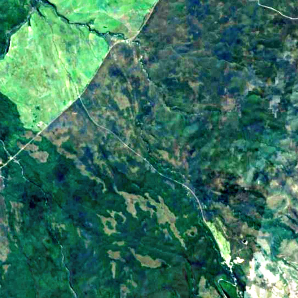 Tawhai Falls seen from above (Sentinel-2)