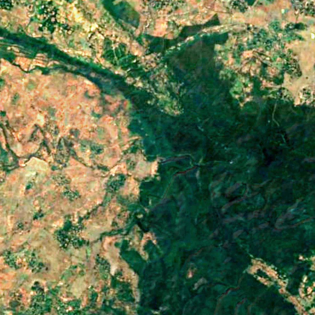 Teerathgarh Falls seen from above (Sentinel-2)