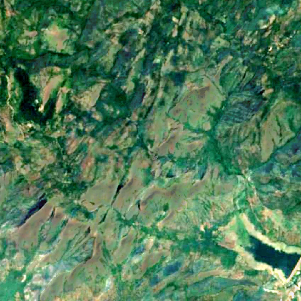 Thalaiyar Falls seen from above (Sentinel-2)