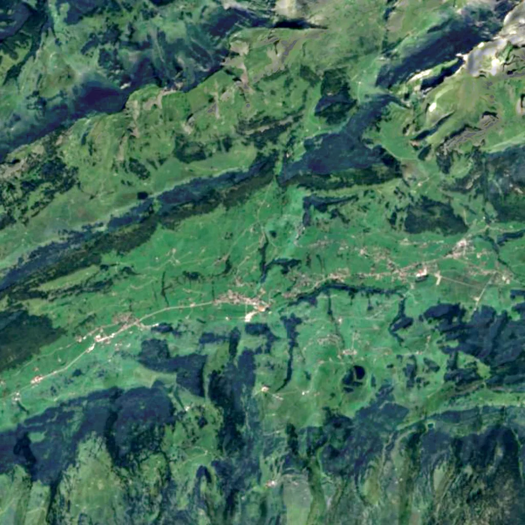 Thur waterfalls seen from above (Sentinel-2)