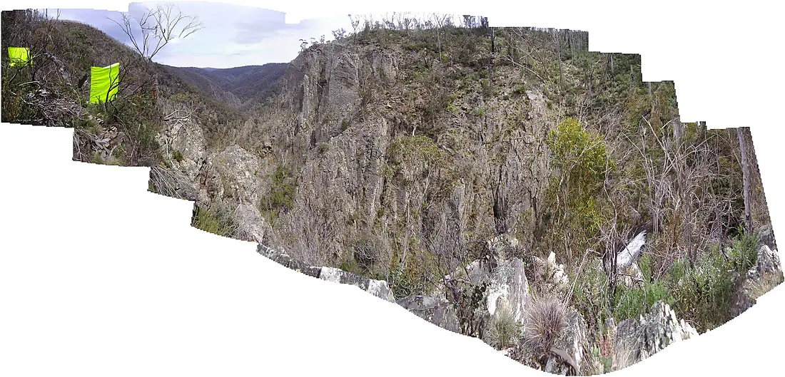 Tin mine falls top panorama