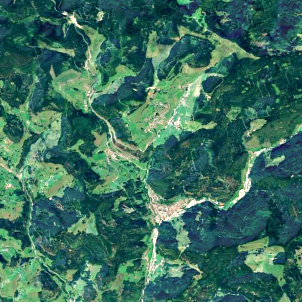 Todtnau Waterfall seen from above (Sentinel-2)