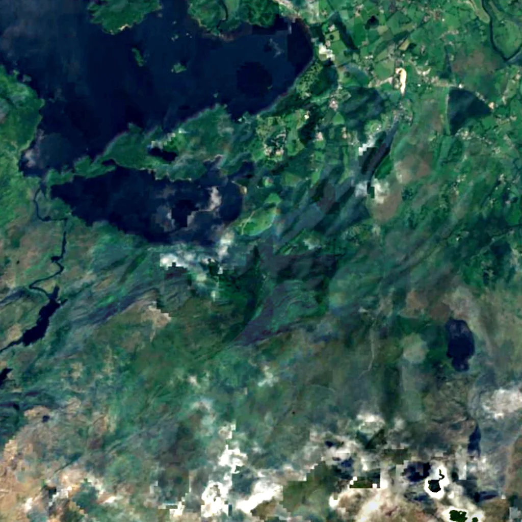 Torc Waterfall seen from above (Sentinel-2)