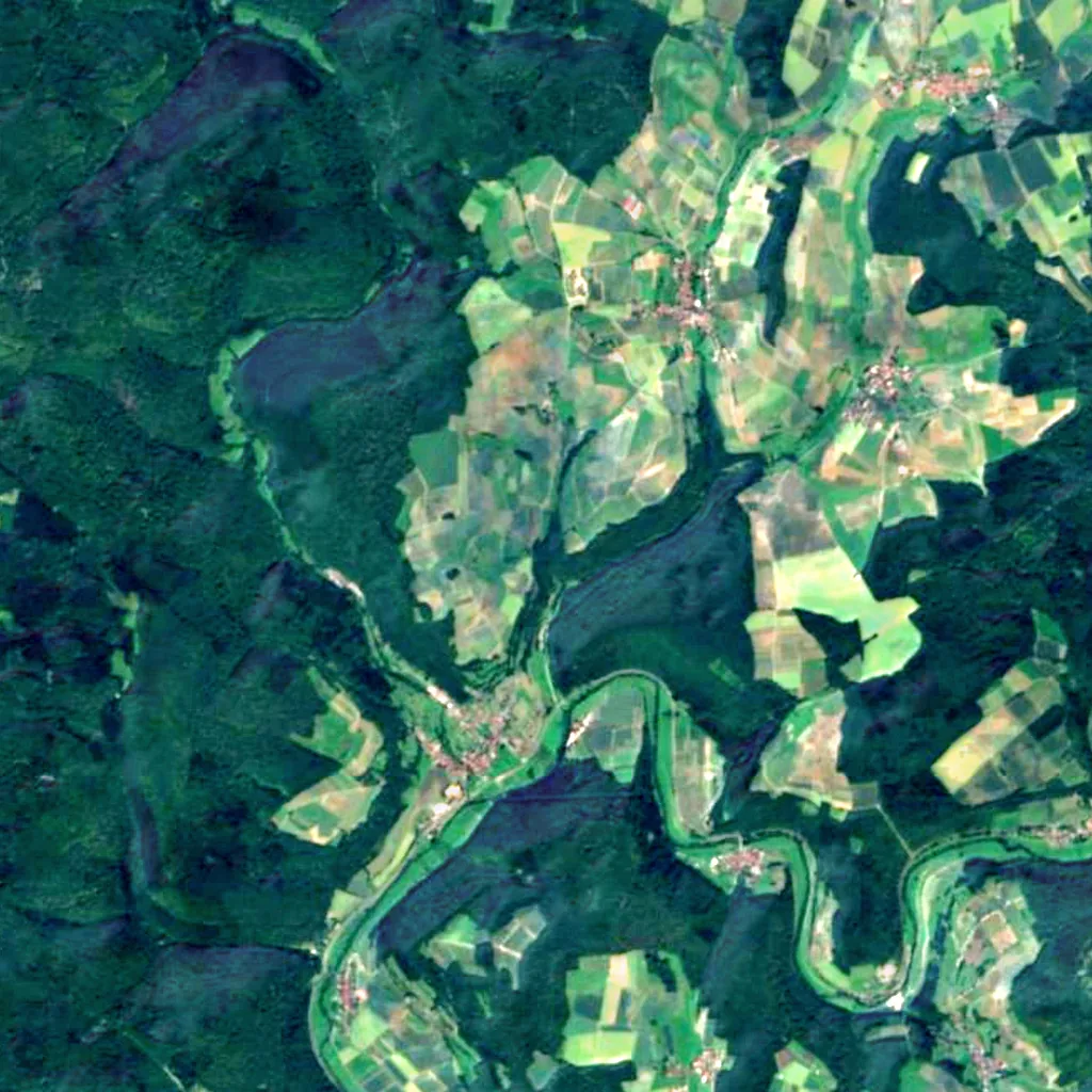Tretstein waterfall seen from above (Sentinel-2)