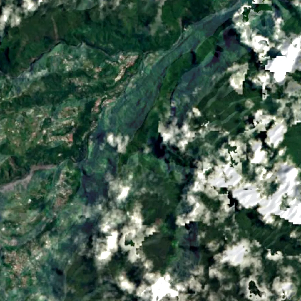 Trou de Fer seen from above (Sentinel-2)