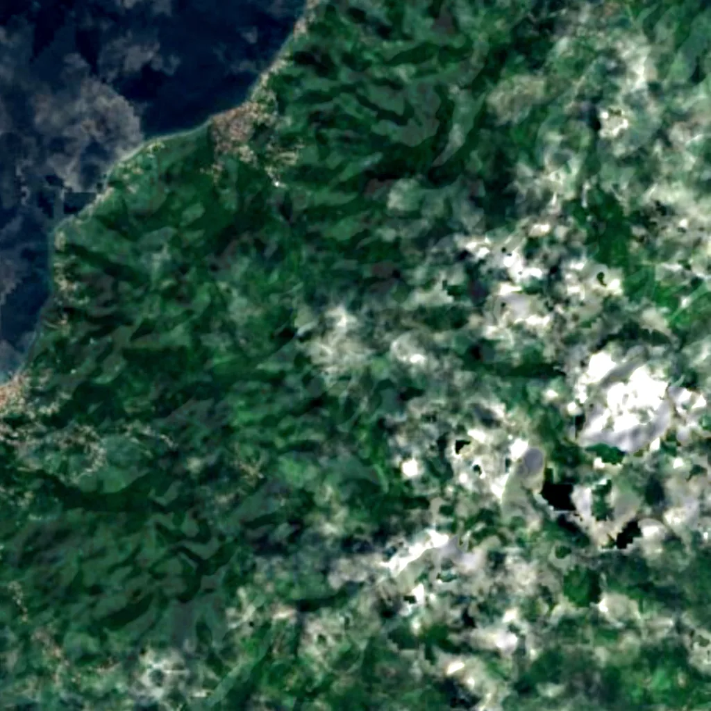 Tufton Hall Waterfall seen from above (Sentinel-2)