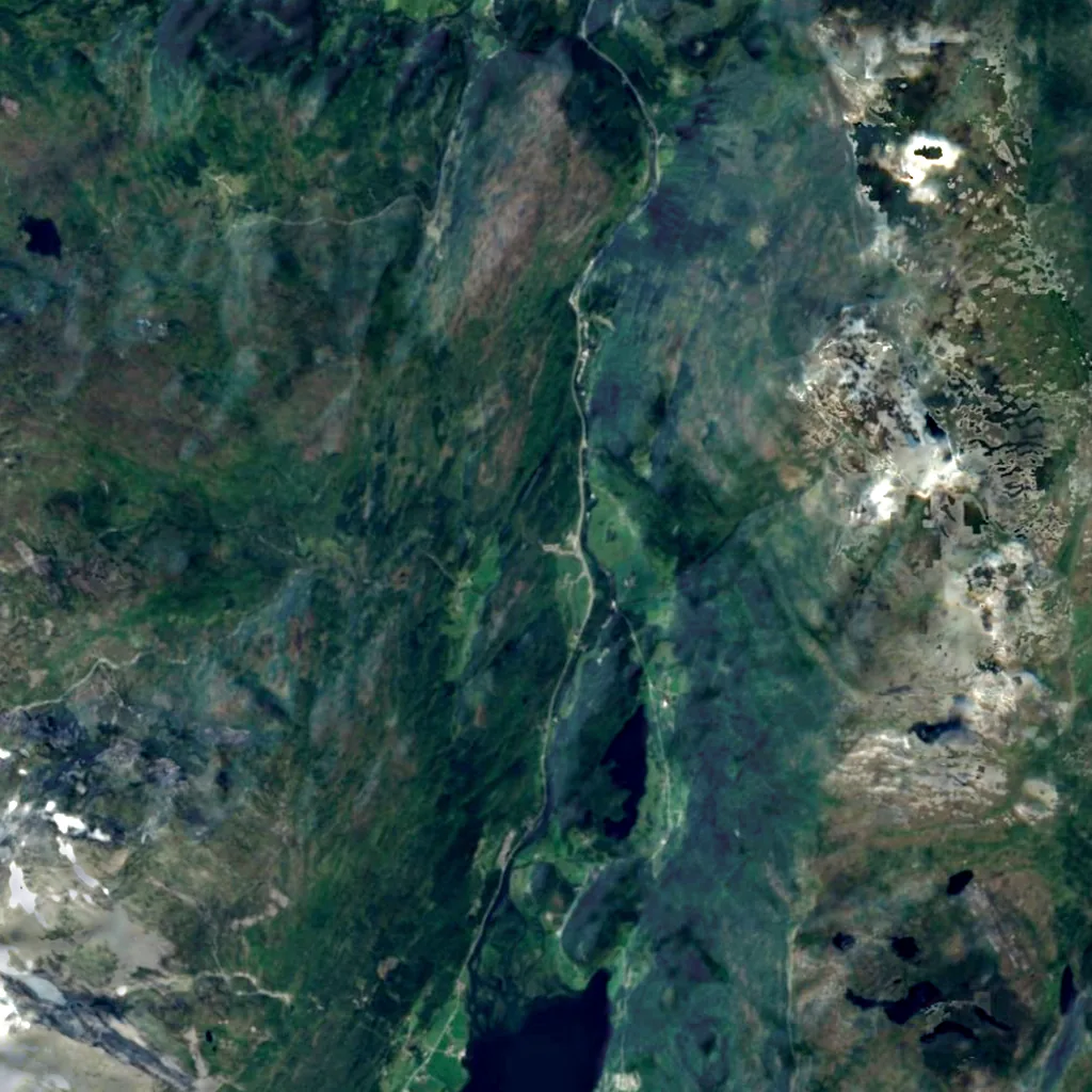 Tvindefossen seen from above (Sentinel-2)