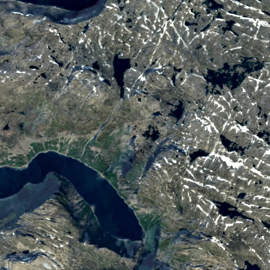 Tyssestrengene seen from above (Sentinel-2)
