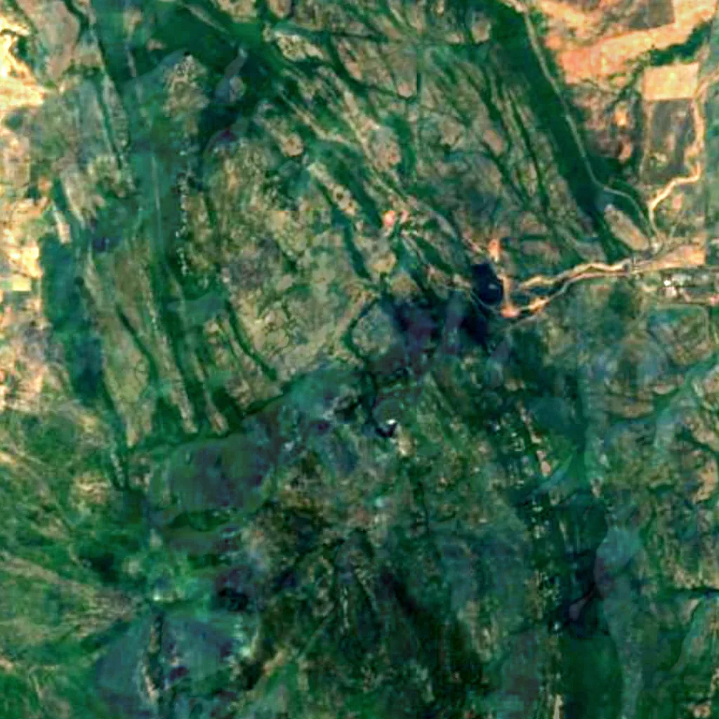 Ubbalamadugu Falls seen from above (Sentinel-2)